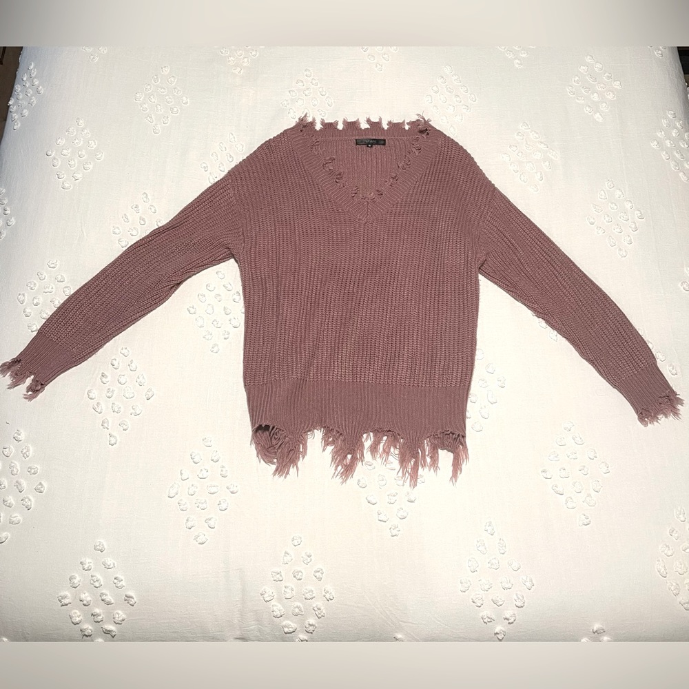 Mauve Distressed Sweater